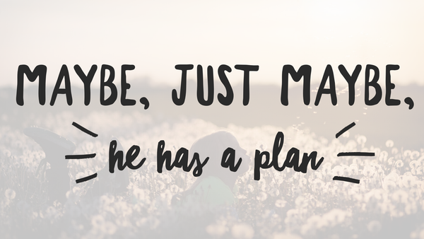 Maybe, Just Maybe, He Has a Plan